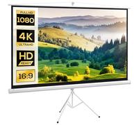 HOMCOM Écran de Projection avec trépied Pliable 100 Pouces 4K HD 16:9, écran vidéoprojecteur réglable en Hauteur, idéal pour Le Home cinéma, Les Films en intérieur/à l'extérieur