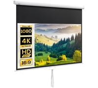 HomCom Écran de projection home-cinéma 80 pouces 16:9 4K HD Fixation mur/plafond 187 x 150 cm Blanc