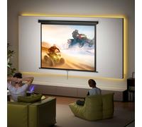 HOMCOM Écran de projection de 84 pouces, écran vidéoprojecteur, 4:3 4K HD, fixation mur ou plafond, 181l x 8P x 138H cm, noir