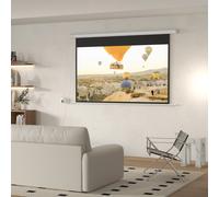 HOMCOM Écran de Projection, Écran de Projecteur, 16:9, 84 Pouces, Télécommande, Moteur