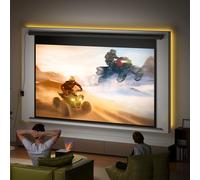 HOMCOM Écran de projection motorisé 120 pouces, 16:9 4K HD, fixation mural ou plafond avec télécommande, 297x8x183cm