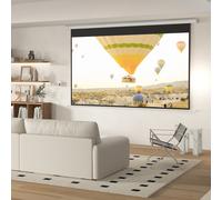 HOMCOM Écran de projection motorisé 120 pouces, 16:9 4K HD, fixation mural ou plafond avec télécommande, 293,5L x 8l x 176H cm