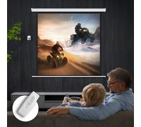 HOMCOM Écran de projection motorisé 85 pouces, 4K HD électrique, montage mural ou plafond, panneau de commande et télécommande