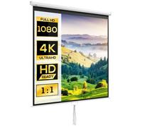 Écran de projection home-cinéma TV format 1:1 99 pouces 4K HD métal PVC blanc G