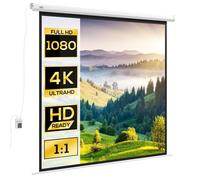 HomCom Écran de projection motorisé 96 pouces 1:1 4K HD – Mural/Plafond, Télécommande