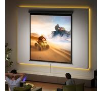 HOMCOM Écran de projection TV et Home Cinema de 99 Pouces vidéo projecteur 1:1 4K HD, 178L x 178H cm