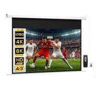 HOMCOM Écran Projection 212x150cm 84" 16:9 Électrique télécommandé | Écran de projection HD 4K, écran enroulable, pour montage mural et plafond, pour cinéma maison, bureau
