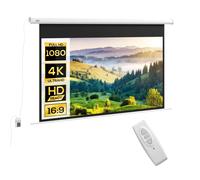 HomCom Écran de projection 120 pouces 16:9 4K HD motorisé électrique – Mural/Plafond Acier Blanc