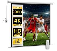 HomCom Écran de projection motorisé 85 pouces 1:1 4K HD – TV / Home cinéma, mural/plafond