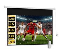 HomCom Écran de projection 100 pouces 16:9 4K HD motorisé électrique mural/plafond acier blanc