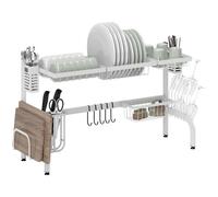 HOMCOM Égouttoir 2 Niveaux sur évier 100x30x54.5 cm Blanc