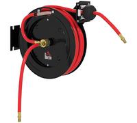 HOMCOM Enrouleur de tuyau d'air automatique 15m+1m