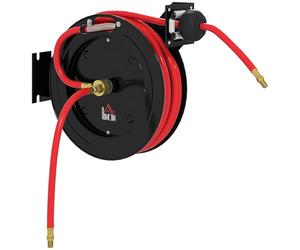 HOMCOM Enrouleur de tuyau d'air automatique 15m+1m