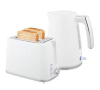 HOMCOM Ensemble bouilloire et grille-pain acier 2200 W 1,7 L, blanc