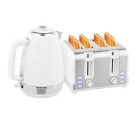 HOMCOM Ensemble bouilloire et grille-pain inox 2200 W 1,7 L, 4 tranches