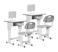 HOMCOM Ensemble Bureau et Chaise pour Enfant 60x45x90-102cm Gris