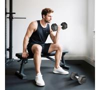 HOMCOM Ensemble de 2 Haltères Hexagonales de 2 x 12,5 kg en Fer Forgé Recouvertes de Caoutchouc pour Entraînement à la Maison et en Salle de Gym