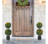 HOMCOM Ensemble de 2 plantes artificielles, plante artificielle résistante aux UV dans un pot de fleurs, plante d'intérieur de 70 cm pour salon, jardin