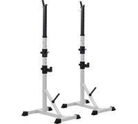 HOMCOM Ensemble de 2 supports d'haltères 3 niveaux Réglable en hauteur Support d'haltères en acier