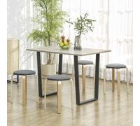 HOMCOM Ensemble de 4 tabourets empilables ronds sans dossier avec assise rembourrée, 40 x 40 x 45 cm, gris