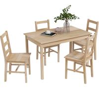HOMCOM Ensemble de 5 pièces pour manger, table de salle à manger avec 4 chaises, ensemble de salle à manger peu encombrant, ensemble de table de salle à manger rectangulaire pour cuisine, salle à mang