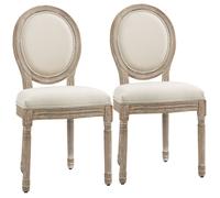 HomCom 2 chaises de salle à manger design vintage mousse épaisse dossier rond sans accoudoirs