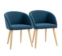 HOMCOM - Ensemble de chaises de salle à manger - Mousse - 55x56x74cm - Bleu