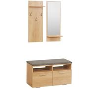 HOMCOM - Ensemble de meuble d'entrée - Panneaux de particules - 80x36x47cm - Bois naturel