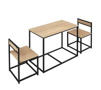 HOMCOM - ensemble de salle à manger 3 pièces - Panneau de particules classe E1 - 90x47x76cm - Bois naturel