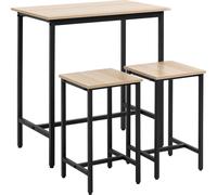 HOMCOM Ensemble de salle à manger 3 pièces Table de bar avec 2 chaises Ensemble de table à manger Ensemble de table de bar pour cuisine salle à manger bistro design industriel panneau de particules ca