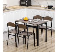 HOMCOM Ensemble de Salle à Manger 5 Pièces avec 1 Table Rectangulaire 100x63x76.5 cm et 4 Chaises 45x40x82 cm, en Acier et MDF