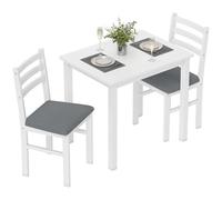 HOMCOM Ensemble de salle à manger rectangulaire avec 2 chaises pour petit espace, salle à manger, cuisine, blanc