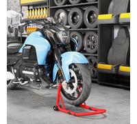 HOMCOM Ensemble de supports de moto avant/arrière, support de levage de moto jusqu'à 544 kg en acier rouge