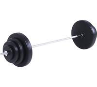 HOMCOM Ensemble d'haltères 70kg Ensemble d'haltères en acier Haltères courts avec tube de connexion Poignée antidérapante Haltères longs Haltère d'entraînement