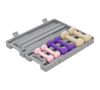 HOMCOM Ensemble d'haltères courtes multicolores total 6 kg avec mallette 6 haltères 0,5kg, 1kg, 1,5kg acier et revêtement PU rose, violet, café