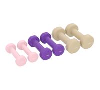 HOMCOM Ensemble d'haltères courtes multicolores total 6 kg avec mallette 6 haltères 0,5kg, 1kg, 1,5kg rose, violet, café