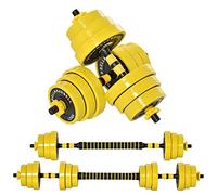 HOMCOM Ensemble d'Haltères Courtes ou Longues 20 Kg Musculation Réglable