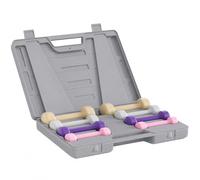 HOMCOM Ensemble d'Haltères Courtes Total 10 Kg Rose | Paires 0,5/1/1,5/2 Kg, avec Malette, Entraînement Musculaire & Haltérophilie, Métal PU