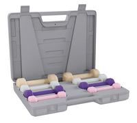 HOMCOM Ensemble d'Haltères Courtes Total 10 Kg Rose Violet Gris Café