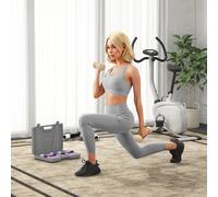 HOMCOM Ensemble d'haltères total 10 Kg - paires de 0,5/1/1,5/2 Kg avec mallette - entraînement musculaire - métal PU multicolore