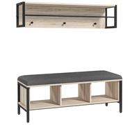 HOMCOM - Ensemble meuble d'entrée - Panneau de particules - 100x35x45cm - Bois naturel