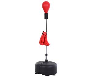 HOMCOM Ensemble punching-ball, ensemble d'entraînement de boxe, réglable en hauteur de 136 à 154 cm, avec 1 paire de gants, Convient aux professionnels et aux débutants