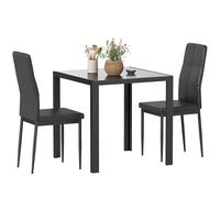 HOMCOM Ensemble Table à Manger et Chaises pour 2 Personnes Noir
