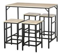 HOMCOM - Ensemble table de bar - Métal - 100x60x88cm - Beige
