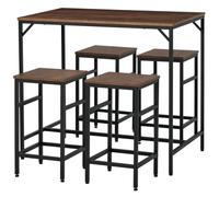 HOMCOM - Ensemble table de bar - Métal - 100x60x88cm - Noir