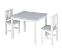 HOMCOM Ensemble table et 2 chaises pour enfants - 3 pièces - Bureau multi-usage pour les arts et les travaux manuels - Assemblage facile - Gris