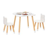 HOMCOM - ensemble table et chaises enfant - MDF - 56x56x50cm - Blanc