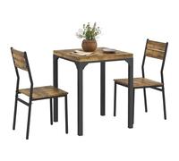 HOMCOM Ensemble Table et chaises pour 2 Personnes, Table de Cuisine, à Manger 3 pièces avec 2 chaises encastrables, pour Cuisine Salon Maison, Rustique
