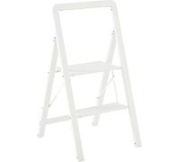 HOMCOM Escabeau Escabeau à 2 marches Antidérapant Escabeau pliant avec poignée Charge maximale 150 kg Construction légère Escabeau en aluminium 41,5 x 49,7 x 82,6 cm Blanc