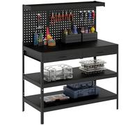 HOMCOM Établi d'Atelier Charge 272 kg Plan de Travail 122x61x156 cm Noir